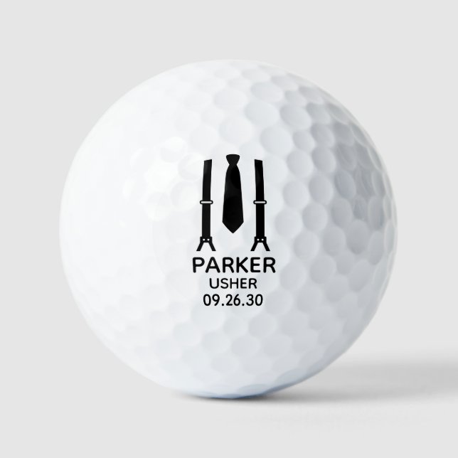 Pelotas De Golf Usher Black Tie (Anverso)