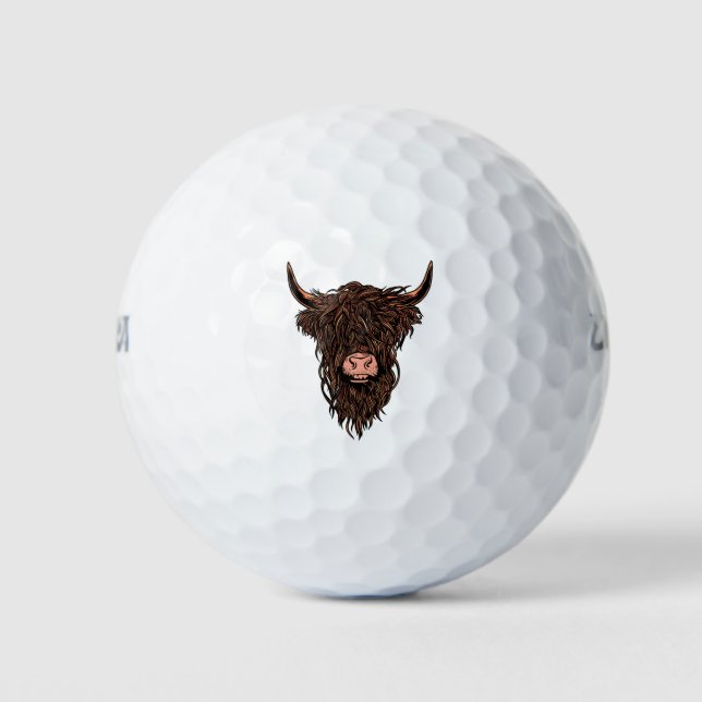 Pelotas De Golf Vaca Altlandesa Escocesa (Anverso)