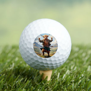 Pelotas De Golf Vaca de las Tierras Altas Bailando The Highland Fl