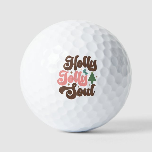 Pelotas De Golf Vacaciones de los Navidades de Holly Jolly Soul Re (Anverso)