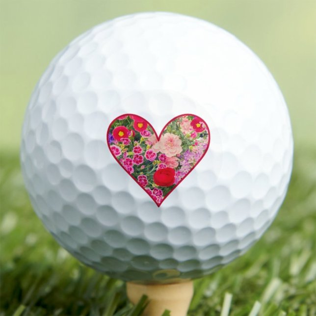 Pelotas De Golf Valentine's Day Gift for Best Friend, Floral Heart (Subido por el creador)