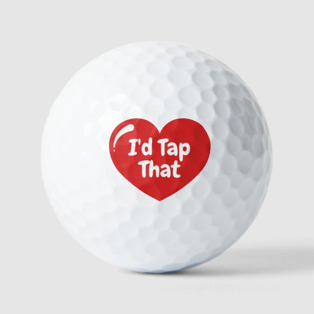Pelotas De Golf Valentines Day Golfer For Him Men Husband Heart (Anverso)