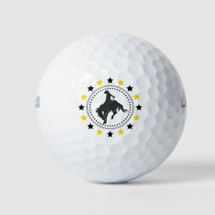 Pelotas De Golf Vaquero del Caballo Bucking Bucking Gold negro