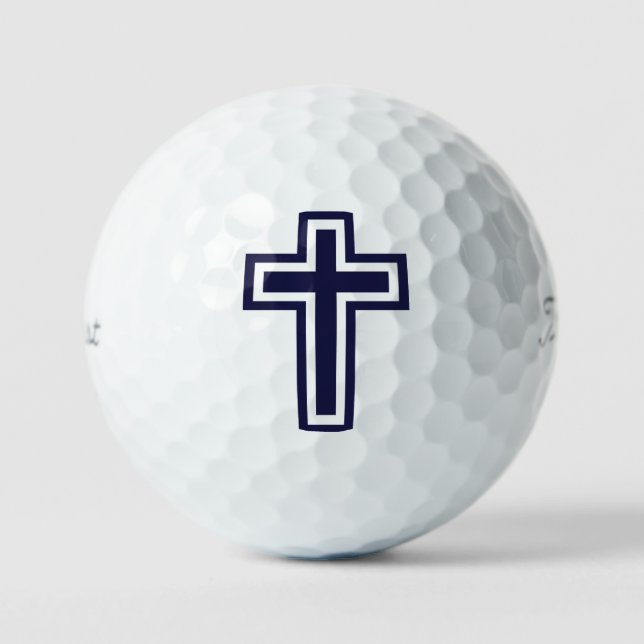 Pelotas De Golf Variantes de la cruz azul cristiana (Anverso)
