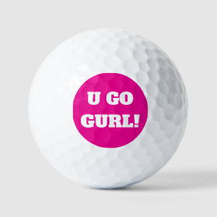 Pelotas De Golf "¡VAS GURL!" ¡Balneario de golf de color rosa cali
