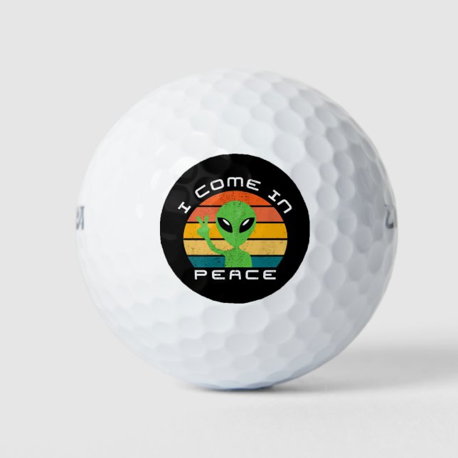 Pelotas De Golf Vengo en paz, en un espacio ajeno (Anverso)