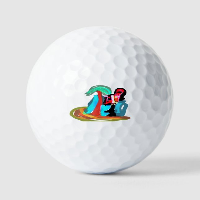 Pelotas De Golf Verano de flamenco rosa (Anverso)
