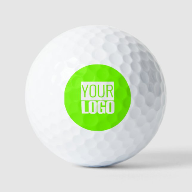 Pelotas De Golf verde fluorescente - añade tu logotipo (Anverso)