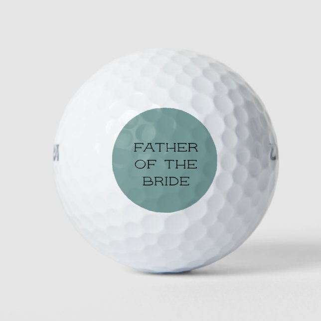 Pelotas De Golf Verde Mar Personalizado Padre de la Novia (Anverso)