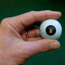 Pelotas De Golf Verde morado amarillo rojo Monograma D inicial neg