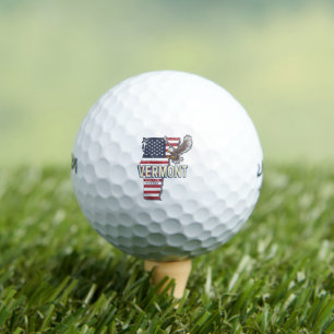 Pelotas De Golf Vermont Estados Unidos Retro State Map Vintage USA