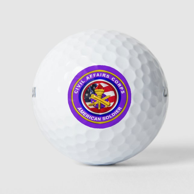 Pelotas De Golf Veterano de asuntos civiles del ejército orgulloso (Anverso)