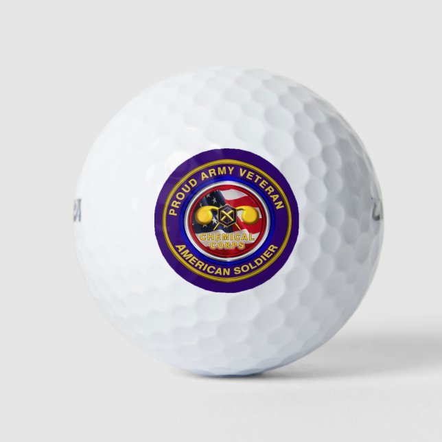 Pelotas De Golf Veterano del Cuerpo Químico del Ejército Orgulloso (Anverso)
