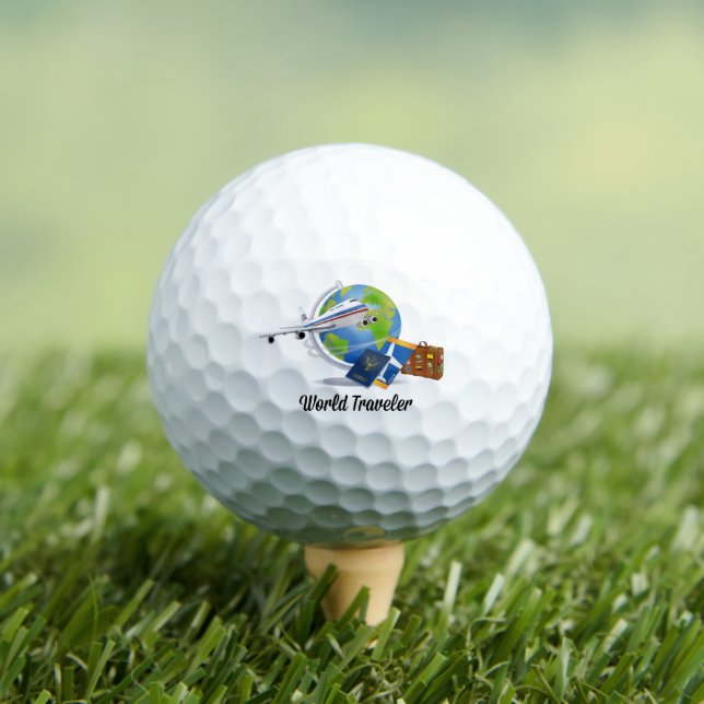 Pelotas De Golf Viajero del mundo, lleno y listo para irse, (Camiseta in situ)