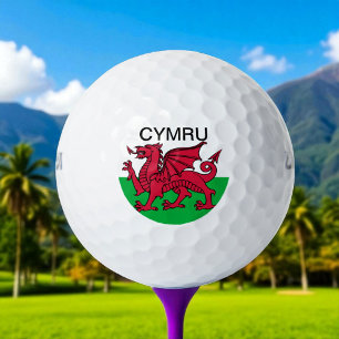 Pelotas De Golf Viajes de la bandera del cimru del dragón rojo gal