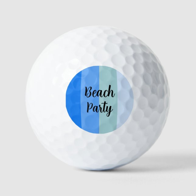 Pelotas De Golf Vibes de playa, franjas azules (Anverso)