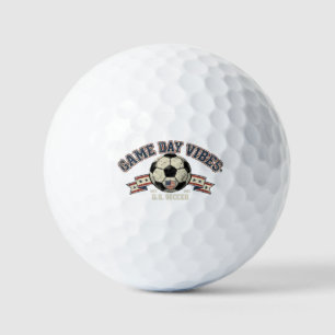 Pelotas De Golf Vibraciones del Día del Juego Fútbol US Fan Retro