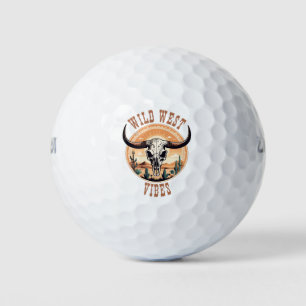 Pelotas De Golf Vibraciones del Oeste Salvaje Cráneo de Vaca