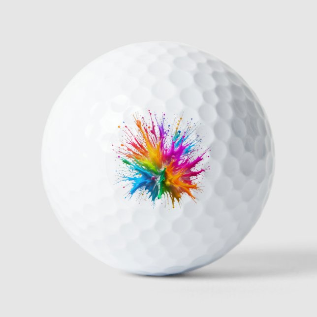 Pelotas De Golf Vibrant Rainbow Paint Splatter Explosion (Anverso)