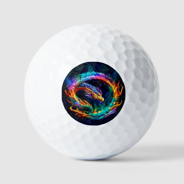 Pelotas De Golf Vibrante Símbolo de arte Ouroboros Dragon (Anverso)