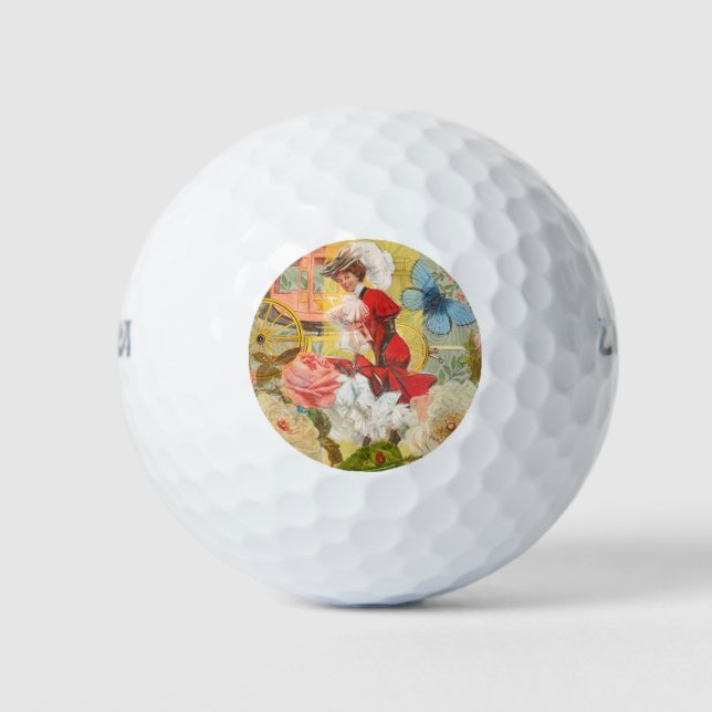 Pelotas De Golf Victoriana Lady Woman Fun Carriage (Anverso)