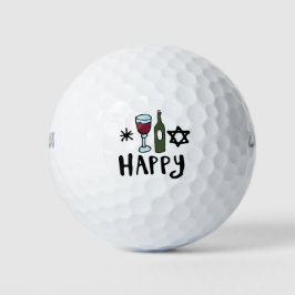 Pelotas De Golf Vidrio y botella feliz