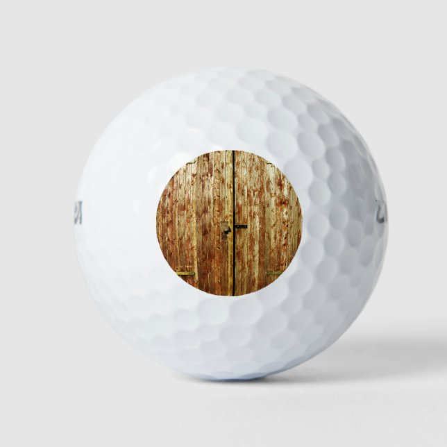Pelotas De Golf Viejas puertas de madera (Anverso)