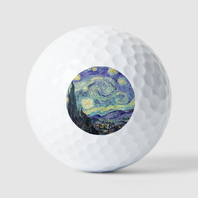 Pelotas De Golf Vincent Van Gogh/ La Noche Starry (Anverso)