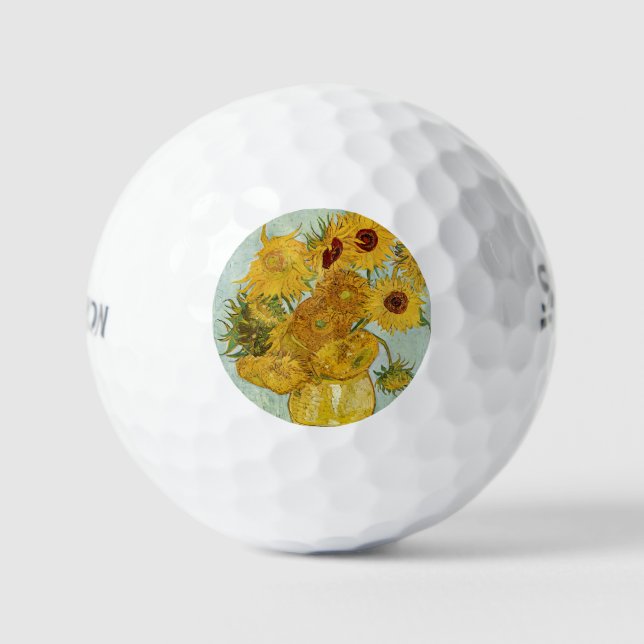 Pelotas De Golf Vincent Van Gogh - Vase con doce girasoles (Anverso)