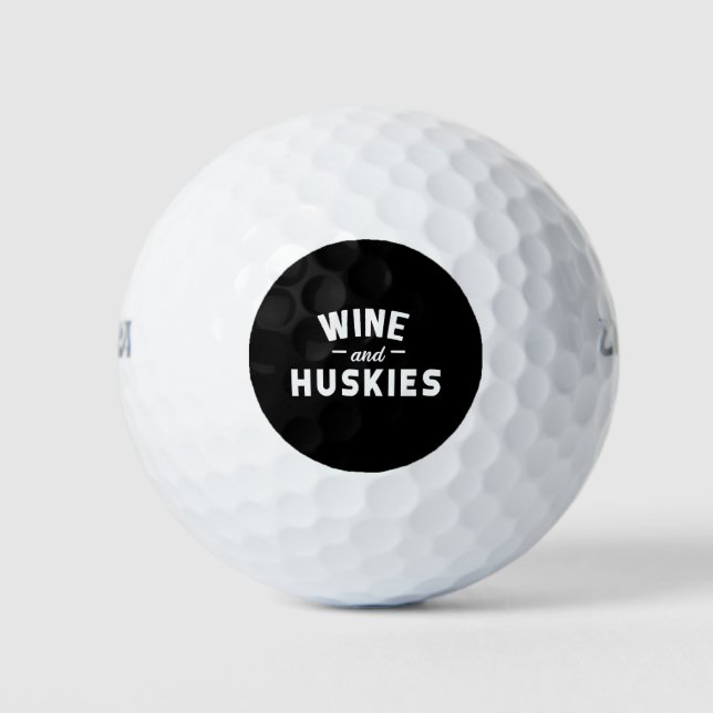 Pelotas De Golf Vino Y Huskies (Anverso)