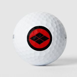 Pelotas De Golf Vintage Black Red Takeda Japón Mon Oriental