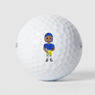 Pelotas De Golf vintage retro jugador de fútbol azul amarillo simp