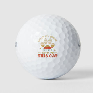 Pelotas De Golf Vintage Sostengo Mi Bebida Tengo Mascota Este Gato