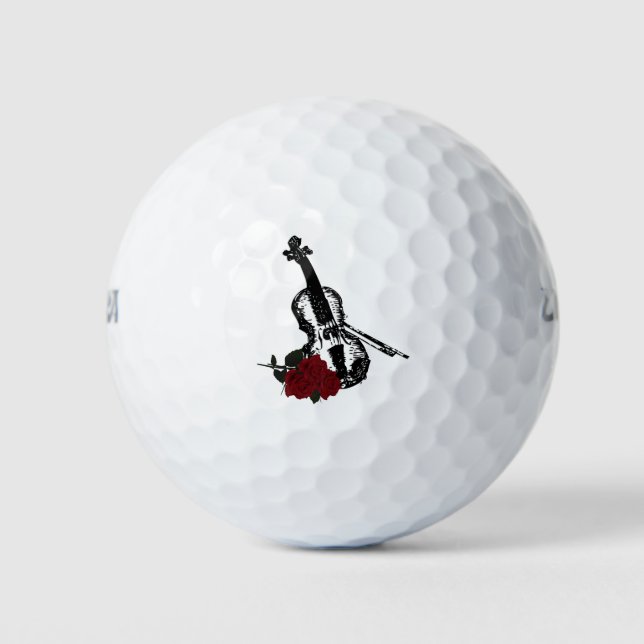 Pelotas De Golf Violín y Rosas (Anverso)
