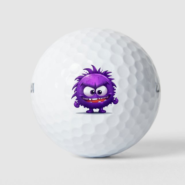 Pelotas De Golf Virus morado pequeño personalizado monstruo (Anverso)