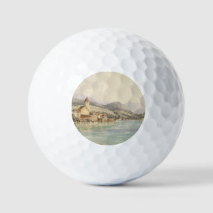 Pelotas De Golf Vista de St. Wolfgang en el lago Wolfgang Carl Laf