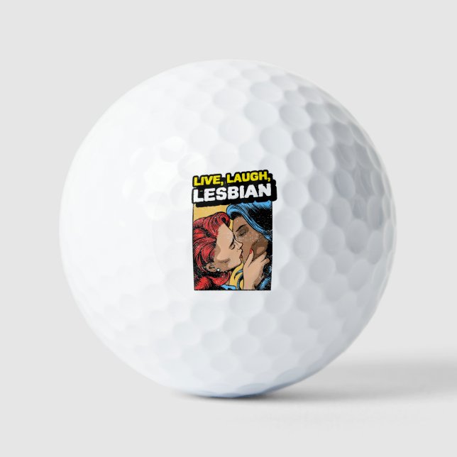 Pelotas De Golf Vive Ríe Lesbiana (Anverso)