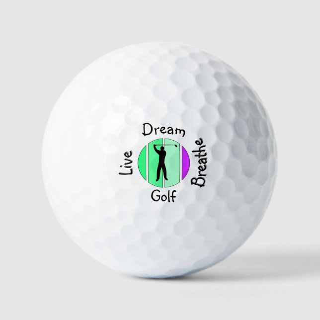 Pelotas De Golf Vive, sueña, respira golf (Anverso)