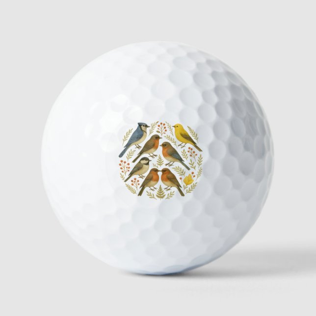 Pelotas De Golf Vogel-Mandala – Heimische Singvögel  (Anverso)