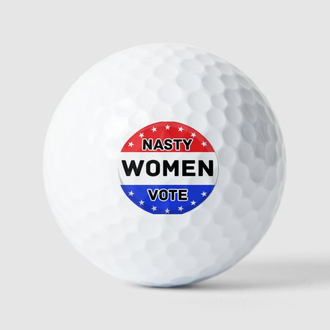Pelotas De Golf Votación de mujeres desagradables | Regalo feminis (Anverso)
