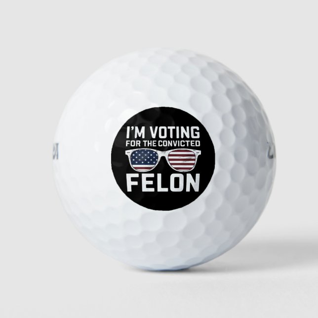 Pelotas De Golf Votaré por el convicto Felon Funny Pro 2024 (Anverso)