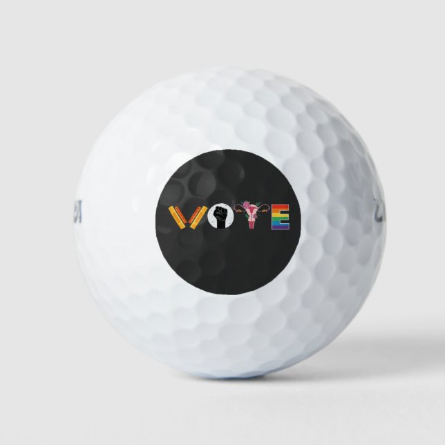 Pelotas De Golf VOTOS Libros Uterus Apoyo LGBT (Anverso)