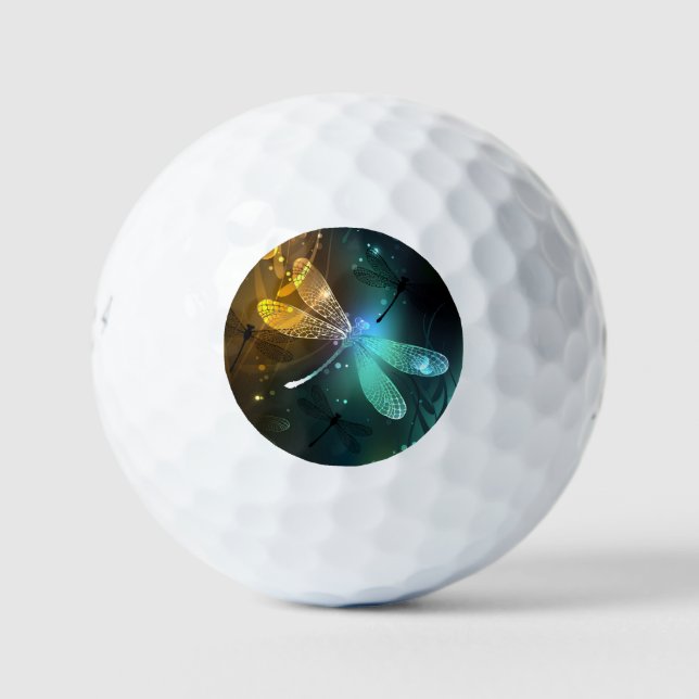 Pelotas De Golf Vuelo de libélula luminosa verde (Anverso)