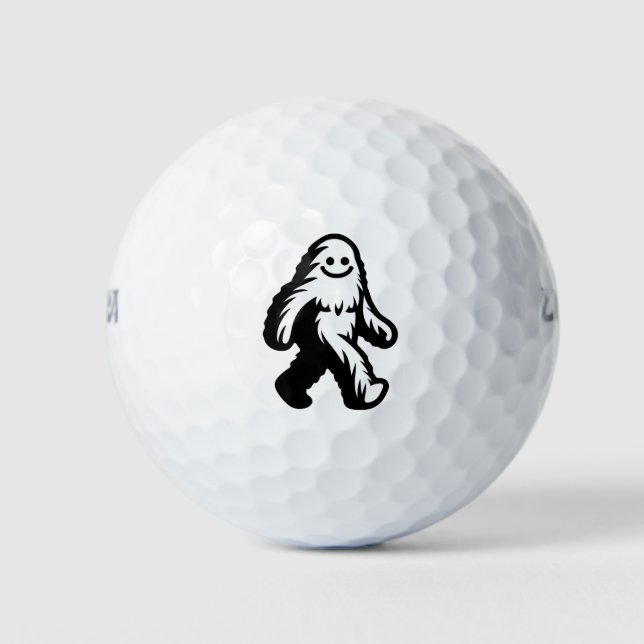 Pelotas De Golf Walking Bigfoot - Sonriente Criptid divertida de S (Anverso)