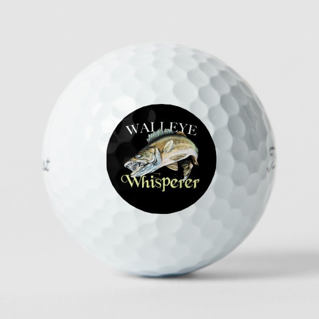 Pelotas De Golf Walleye Whisperer Balls de Golf de Fondo Oscuro (Anverso)