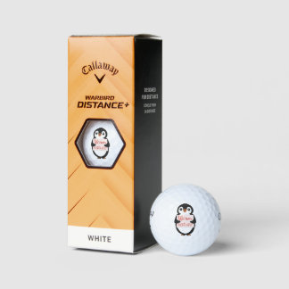 Pelotas De Golf Warm by nature: Adorable Penguin with Playful Text