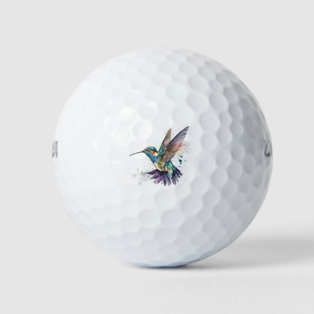 Pelotas De Golf Watercolor Hummingbird Golf Ball (Anverso)
