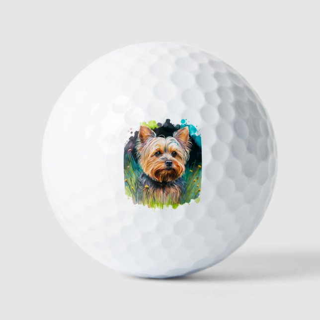 Pelotas De Golf Watercolor Terrier de Yorkshire (Anverso)