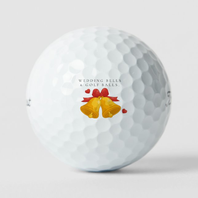 Pelotas De Golf 'Wedding Bells & Golf Balls' Wedding Favor Gift  (Anverso)