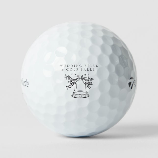 Pelotas De Golf 'Wedding Bells & Golf Balls' Wedding Favor Gift  (Anverso)